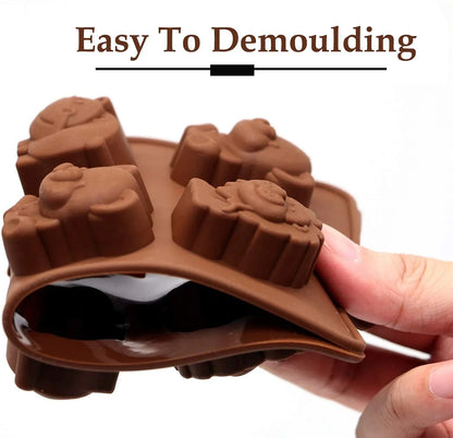 Animal Silicone Chocolate Mould – 8 Cavity (Lion, Bear & Hippo)