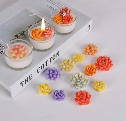 Bloom Creations Succulent Silicone Mold for Candle Making, Soap Crafting, Resin Art & DIY Projects, Flexible Reusable Non-Stick Mould for Home Decor, Gifting & Artistic Creations