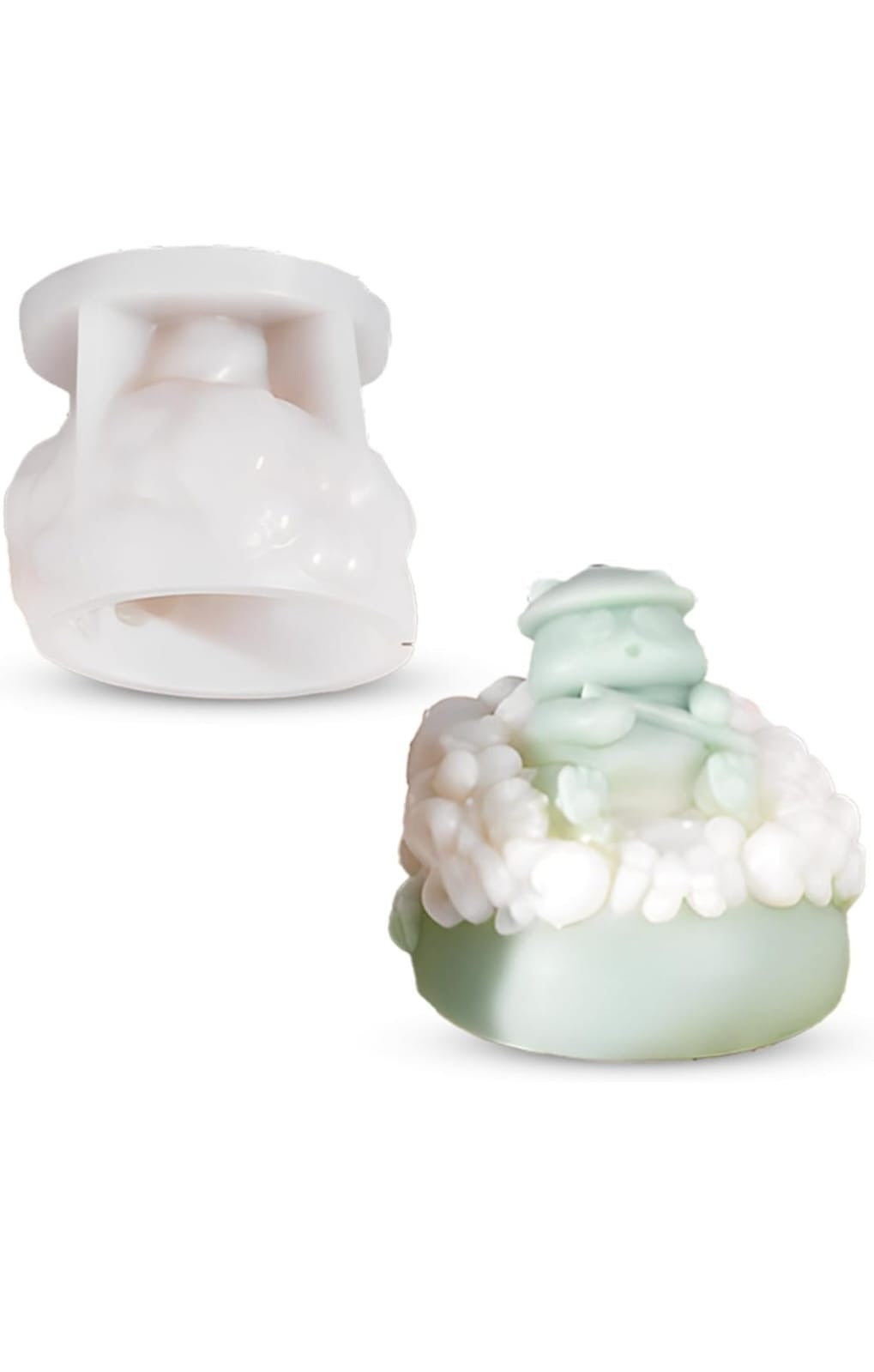 3D panda on cloud silicone mold for novelty candles and resin crafts