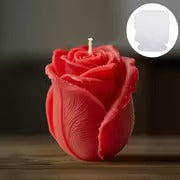 3D rose silicone candle mold 7.5cm — romantic wax pillar and soap mold