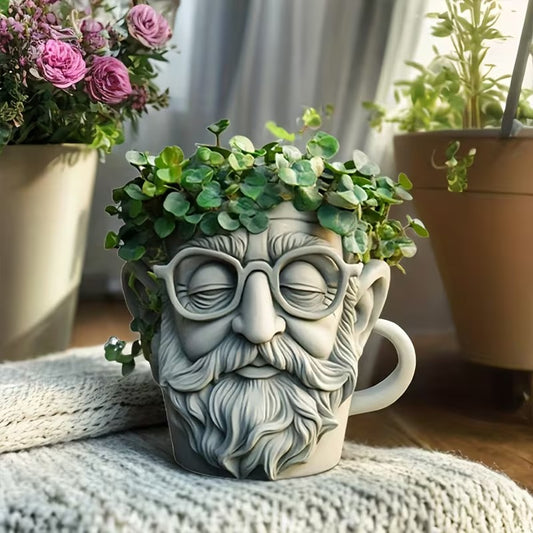 Head Planter Silicone Mold | 8.5cm Face Flower Pot Mold for Resin, Cement, Gypsum, Succulents