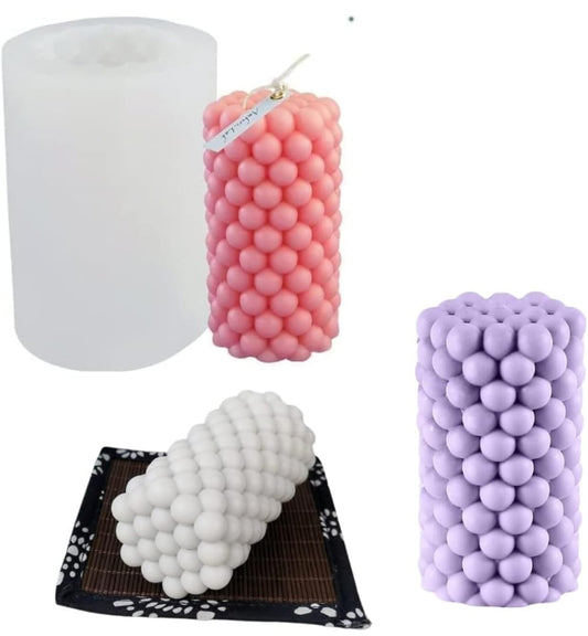 3D ball cylinder silicone candle mold for resin, gypsum, wax, and soap making