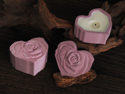 Heart Shape Concrete Candle Mold Durable & Flexible Silicone for Easy Release Perfect for DIY Candle, Cement & Resin Crafts Ideal for Home D�cor, Events & Gift Projects