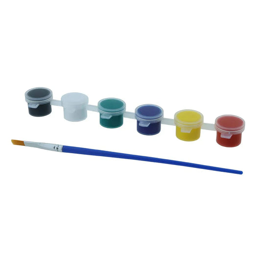 6-in-1 Tempera Colour Set with Brush for DIY Art