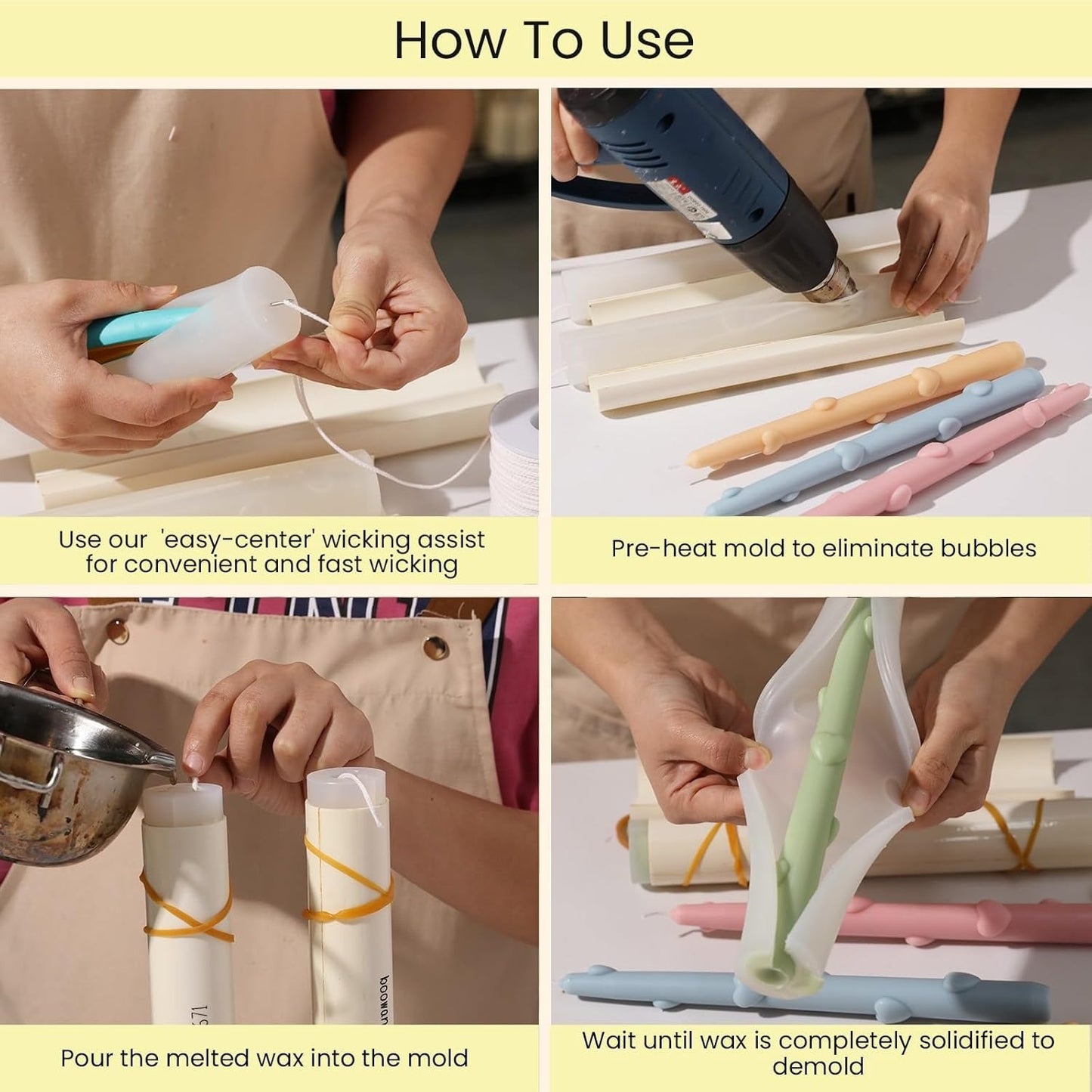 Heart Cylinder Stick Candle Mould — use case | Bloom Creations India