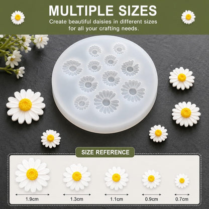 Daisy Flower Silicone Mold – multiple sizes 0.7cm to 1.9cm