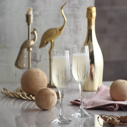 Champion Glass Set of 6 — Imported Tall Champagne Glasses (Candle & Bar)