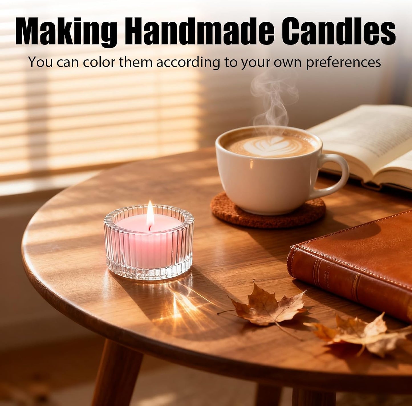 Ribbed glass tealight holders on dining table