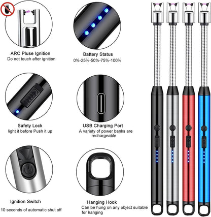 Arc lighter use cases: ignition gas stove, light candles, alcohol burner, light fireworks