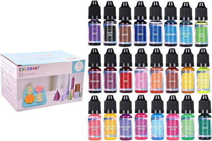 Pack of 24 Colours Candle Dye for Soy Wax - Premium 10ml Liquid Candle Colour Dye for Crafting and Home Decor - Oil-Based Candle Making Accessories