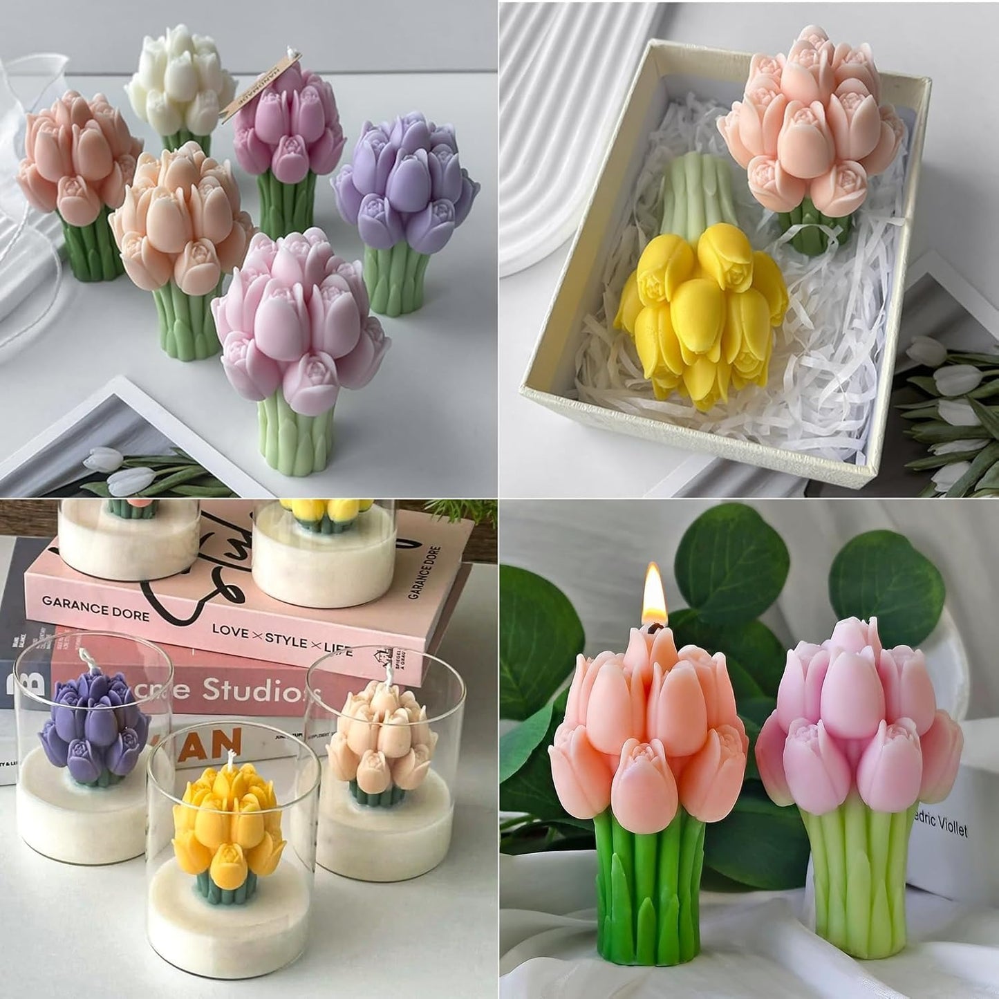 Tulip Bouquet Silicone Candle Mould | 3D Flower Bouquet Mould