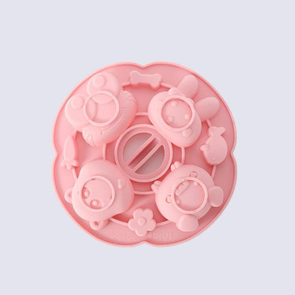 Cute Animal Silicone Candle Mould – 6-Cavity Round