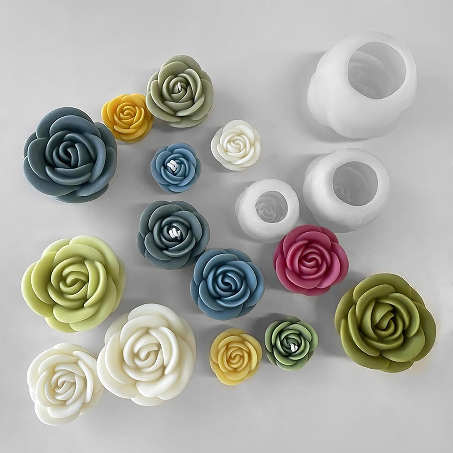 Rose  Flower Bud Mold Peony Mold Flower Mold Peony Candle Mold Flower Resin Mold Clay Mold Jewelry Resin Casting Mold Candle Making Molds Craft Supplies 3D Mold Silicone Mold for Resin Casting Mold