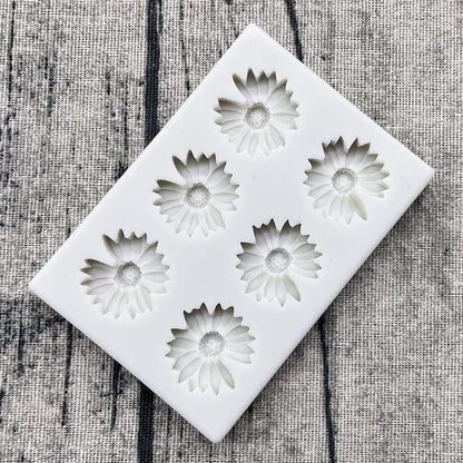 Bloom Creations daisy flower 6-cavity silicone mold for cake, fondant, candle, and resin