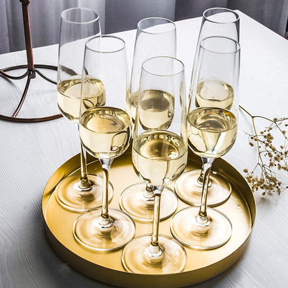 Champion Glass Set of 6 — Imported Tall Champagne Glasses (Candle & Bar)