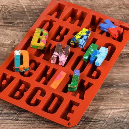 26 Cavities Silicone letters Mold Alphabet Chocolate Silicone Baking Mold Concrete mould
