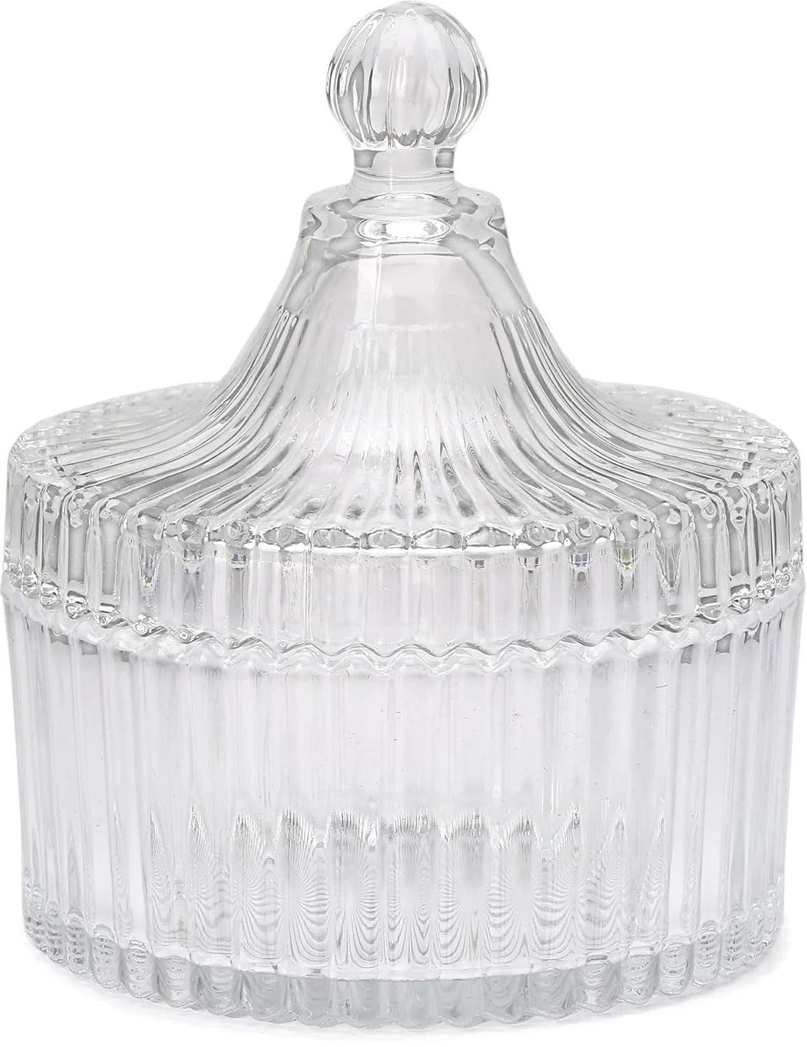 100ml Diamond-Cut Glass Christmas Candle Jar with Lid – Clear Candy Jar for DIY Wax Candle Making, Gifting, and Home Decor