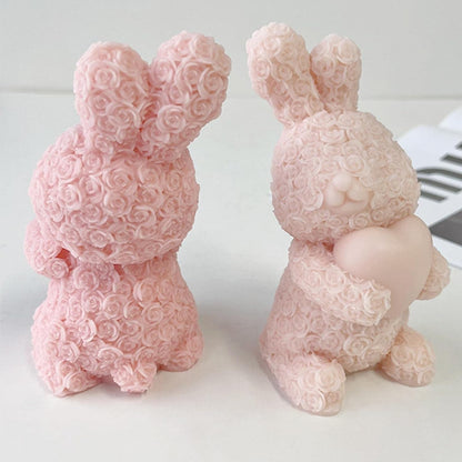 3D rose rabbit silicone mold
