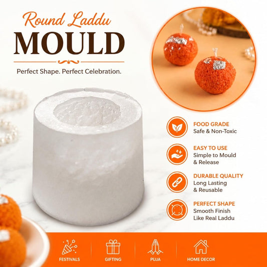 Round Laddu Mould – Perfect for Diwali and Ganesh Puja candle making