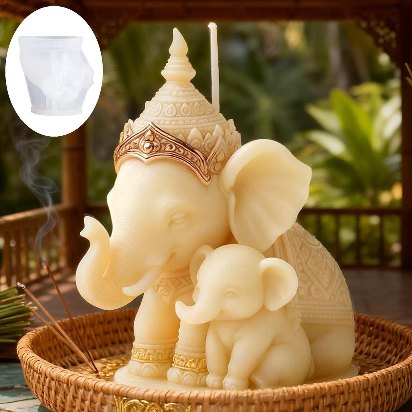 Silicone mould dimensions: 80mm wide x 94mm tall mould, 70mm wide x 84mm tall candle output