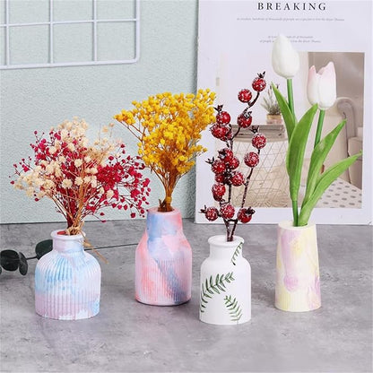 3D Striped Plaster Vase Silicone Molds DIY Vase Concrete Clay Cement Epoxy Resin Mold Gardening Decoration