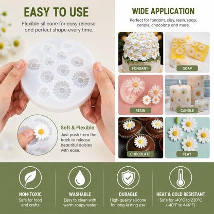 Daisy Flower Silicone Mold – easy to use, wide application, non-toxic
