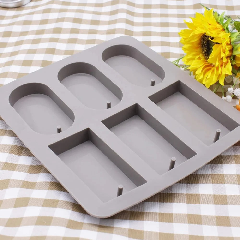 Bloom Creations Oval & Rectangle Silicone Mould — Wax Sachets, Aroma Tablets, Soap & Resin (Reusable)