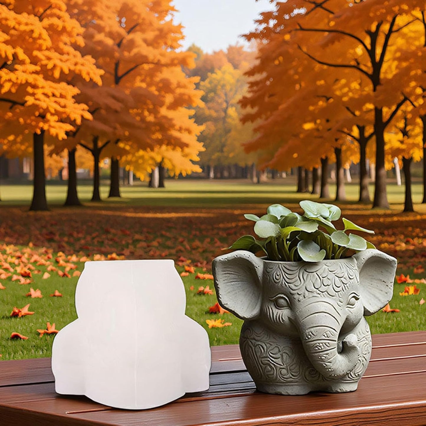 Elephant Silicone Mold | 10cm Mandala Pattern Candle Wax Planter Brush Holder