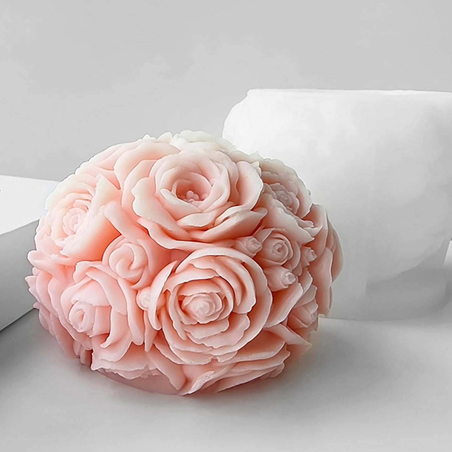 Rose Ball Mold Rose Candle Mold 3D Round Flower Mold Peony Resin Casting Mold Resin Making Molds Silicone Mold for Candle Home Decorate Mold