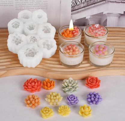 Bloom Creations Succulent Silicone Mold for Candle Making, Soap Crafting, Resin Art & DIY Projects, Flexible Reusable Non-Stick Mould for Home Decor, Gifting & Artistic Creations