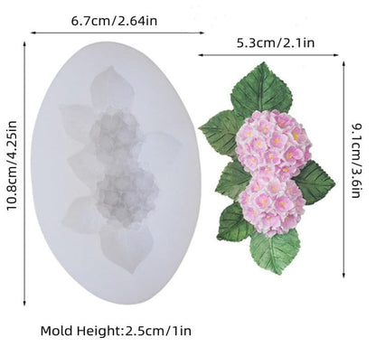 Hydrangea flower silicone mold for floral candles and decorative crafts