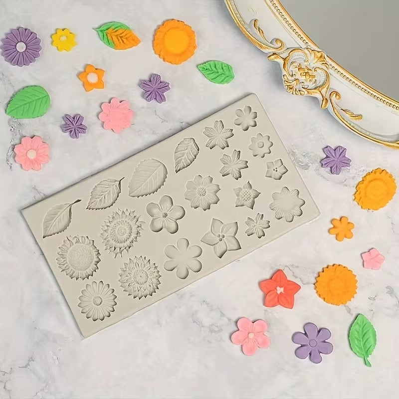 20 Cavity Flower & Leaf Petal Mould