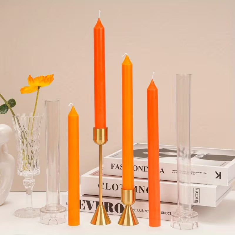 Clear Plastic Taper Candle Mold 25cm — detailed view | Bloom Creations India