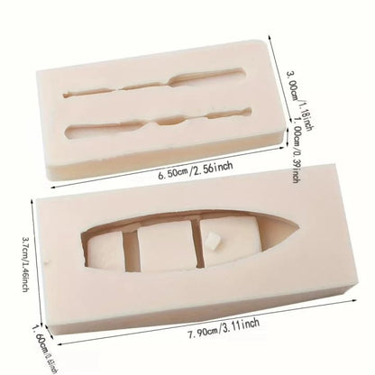 3D Boat & Oars Silicone Mould Set | Candle, Soap, Resin & Chocolate Mould