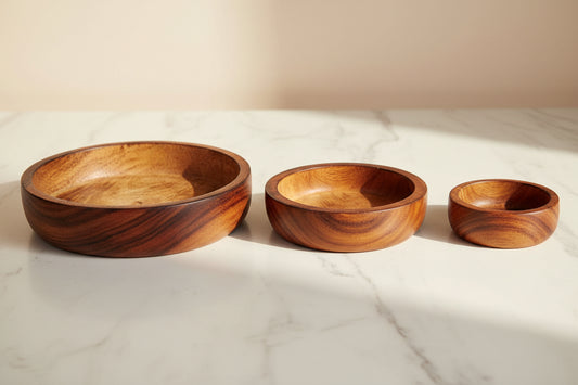 Wooden straight urli — handcrafted decorative vessel for candle making
