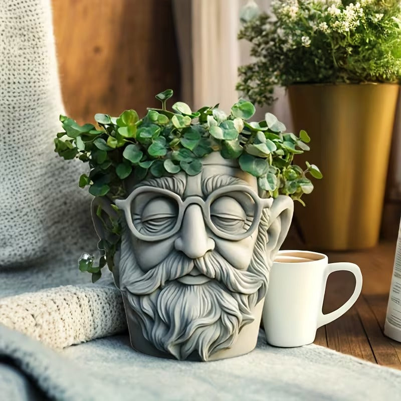 Head Planter Silicone Mold | 8.5cm Face Flower Pot Mold for Resin, Cement, Gypsum, Succulents