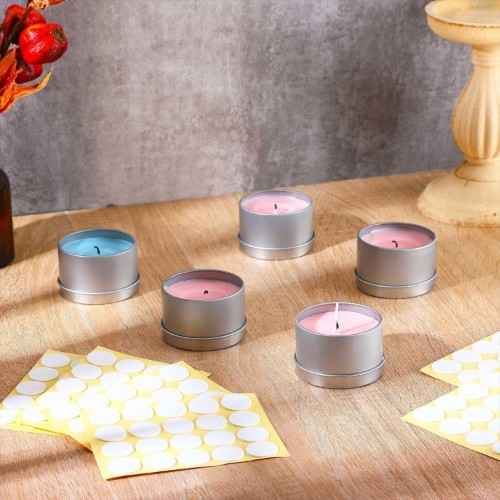 Candle Wick Stickers I for Candle Making I Adhere Steady in Hot Wax Double-Sided Sticky Glue Dots I Centering Stickers I Heat Resistance I Candle Making Supplies (20 X 2 MM, 60)