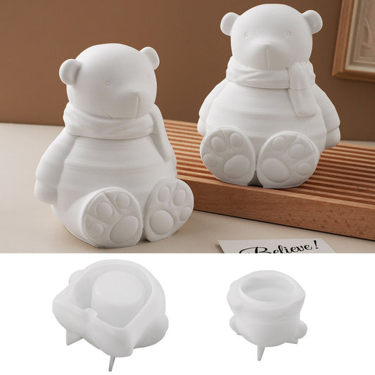 Bear-Shaped Candle Holder Silicone Mould — DIY Candle Making Mold | Bloom Creations India