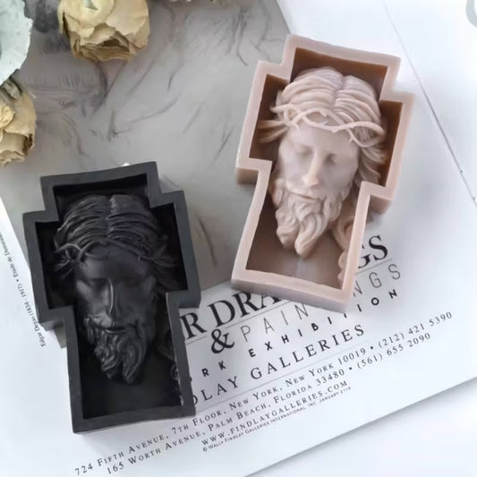 Bloom Creations Jesus Christ silicone mold for candle, soap, resin, and plaster religious decor
