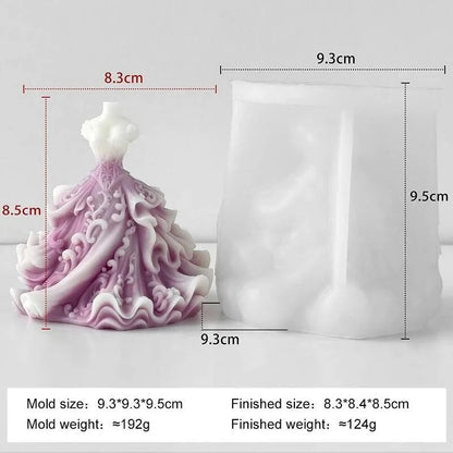 Bridal Gown Candle Silicone Mould – Wedding Dress Shape