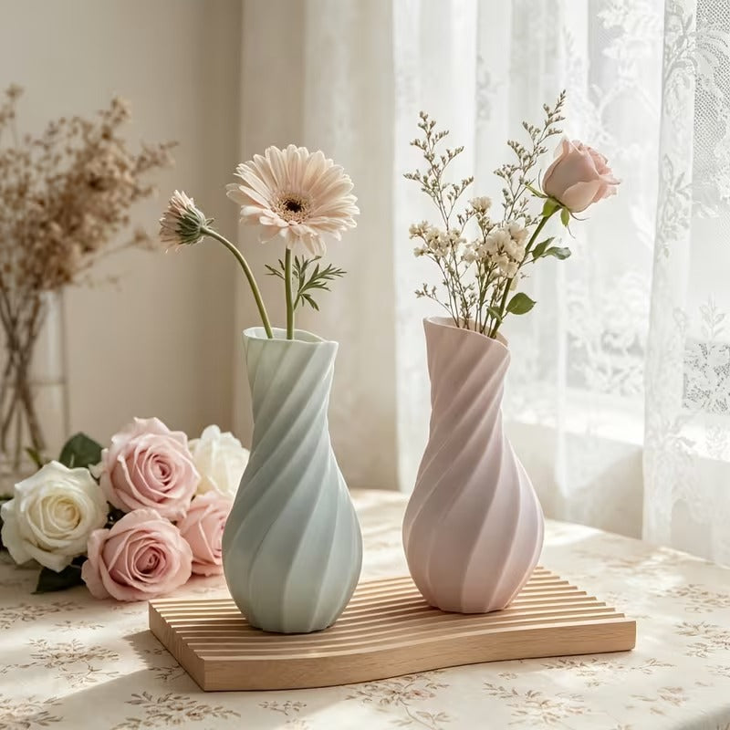 Twisted Spiral Flower Vase Silicone Mold for Resin, Cement, Plaster & Jesmonite – 15.5 cm