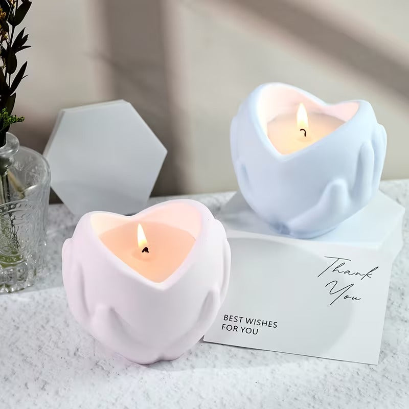 Heart Hands Candle Mold Silicone for DIY Crafting, Handmade Soap Making, Resin Art, Aromatherapy Wax, Home Decor & Gifting Projects