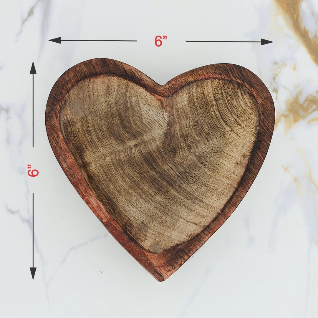 Heart Shape Wooden Bowl – Natural Wood Candle Vessel & Craft Container
