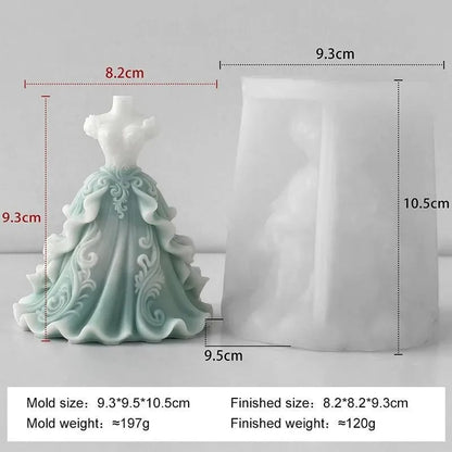 Bridal Gown Candle Silicone Mould – Wedding Dress Shape