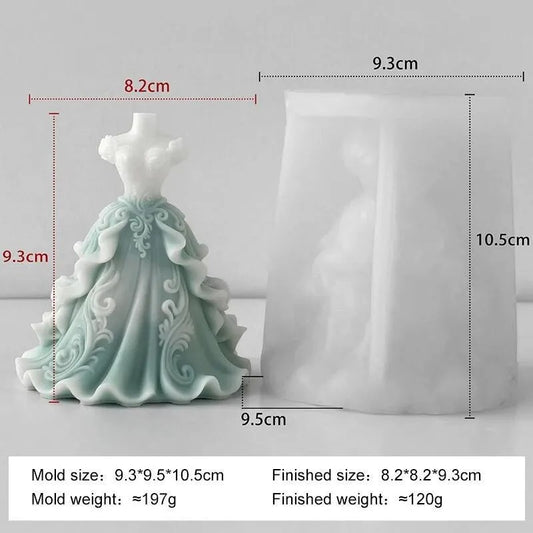 Bridal Gown Candle Silicone Mould – Wedding Dress Shape
