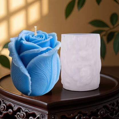 3D Rose Candle Silicone Mold ZW388 | Romantic Wax Pillar & Soap Mold 7.5cm