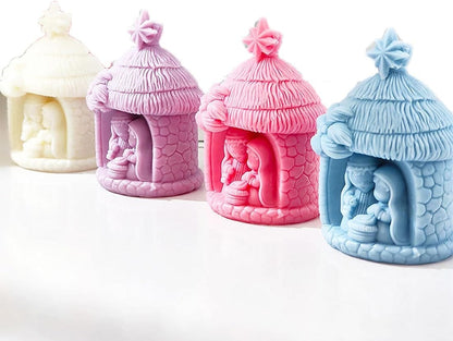 Nativity Scene House Silicone Mould | Christmas Stable Candle & Resin Mould