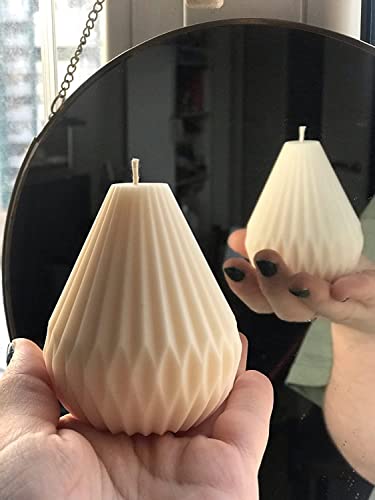 Pear Shape Candle Mold I 3D Silicone Striped Tapered Geometric Epoxy Mould