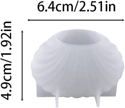 Shell Candle Mold I 3D Fondant Seashell Geometry Silicone Epoxy Mould