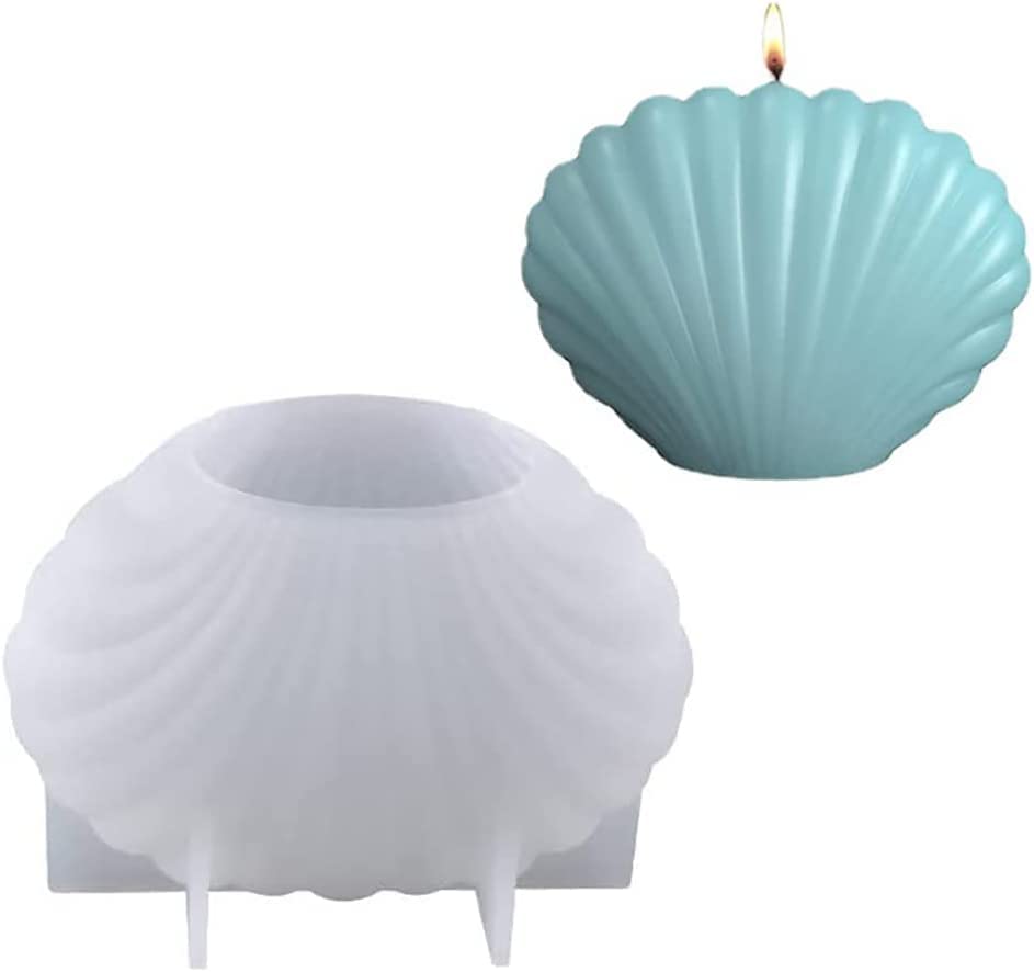 Shell Candle Mold I 3D Fondant Seashell Geometry Silicone Epoxy Mould